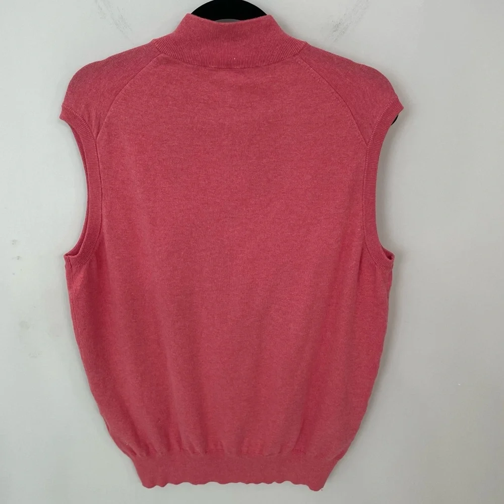 Peter Millar Crown Soft Cashmere Silk Pima Cotton 1/4 Zip Sweater Vest Golf B